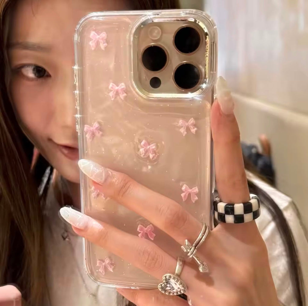 Bow Shimmer Transparent Case