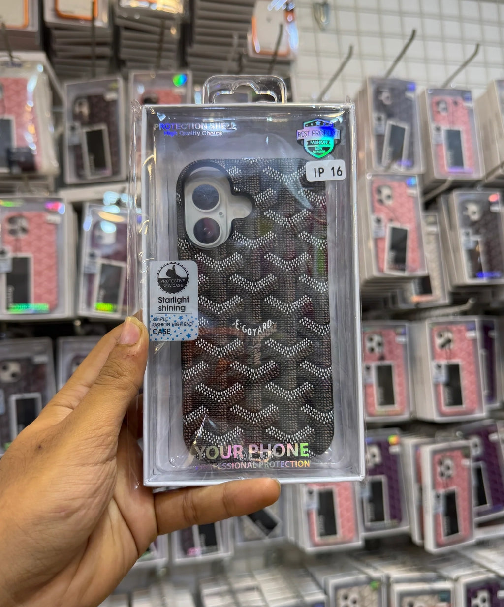 Goyard Leather Fabric Case