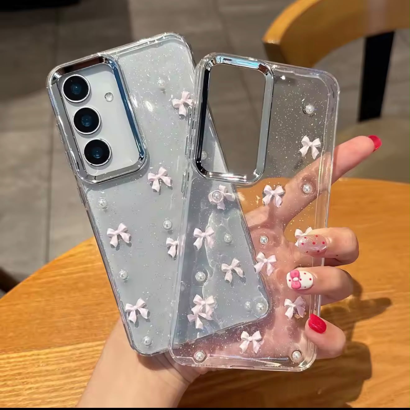 Bow Shimmer Transparent Case